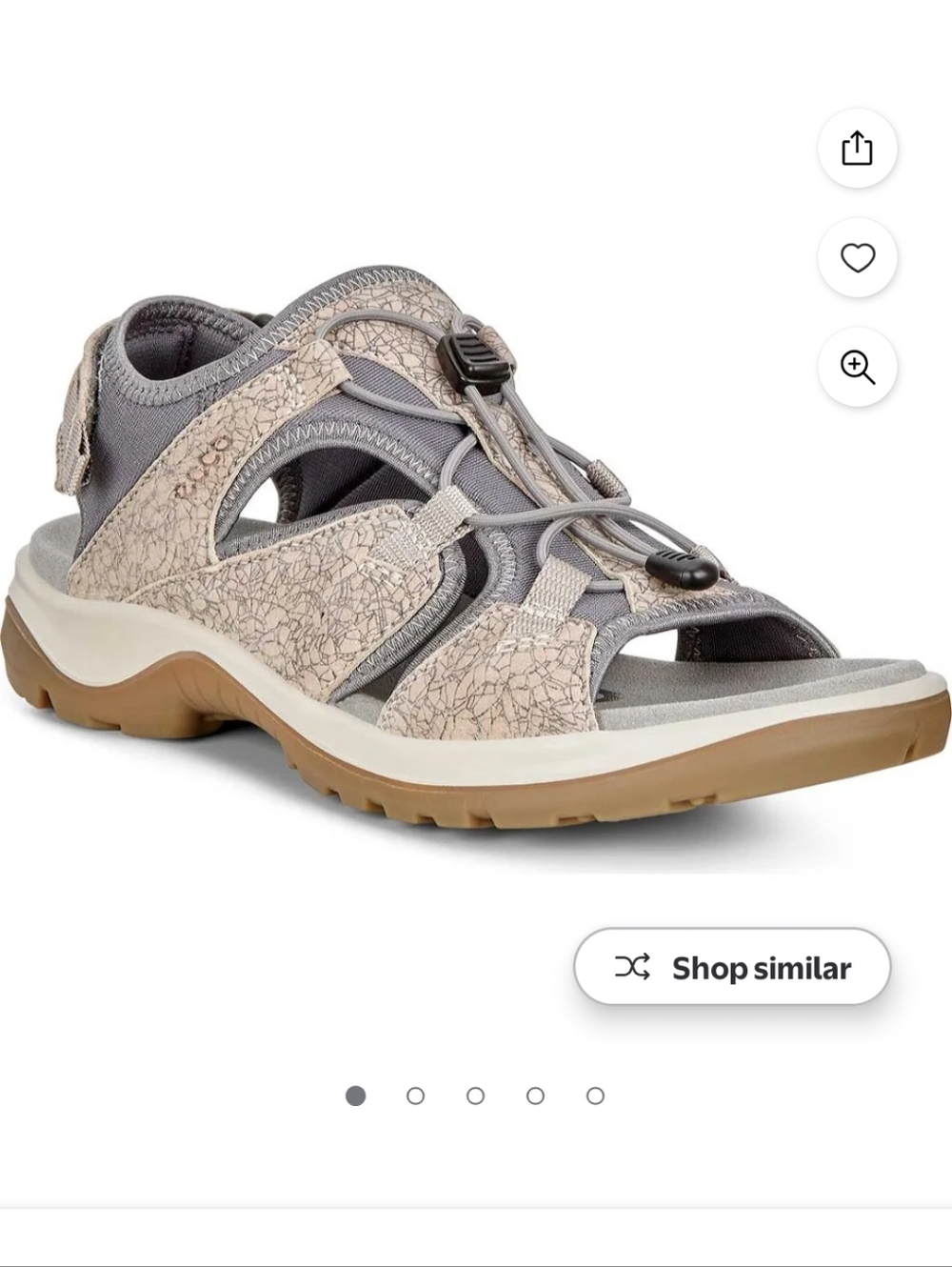 ECCO WOMENS OFFROAD SANDALS Nude/ Marine Toggle Strap VGUC Sz 40 (9-9.5 US)